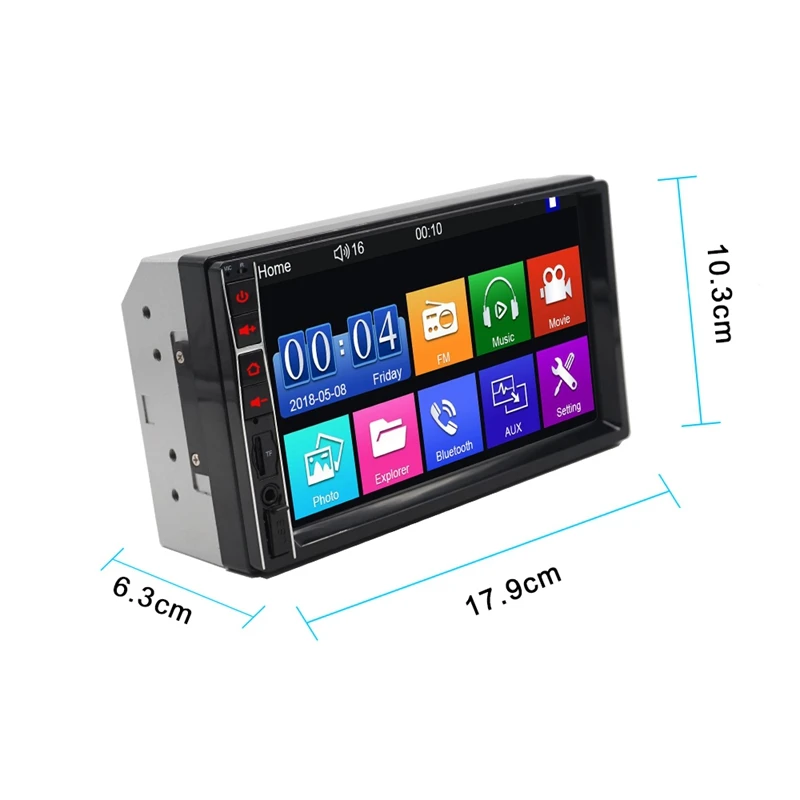 7 Tolline Ekraan 2 Din Auto MP5 Mängija FM-Raadio, Multi-Media Player 7032 Puutetundliku Ekraaniga Bluetooth-Auto Monitor Tagurpidi tahavaate