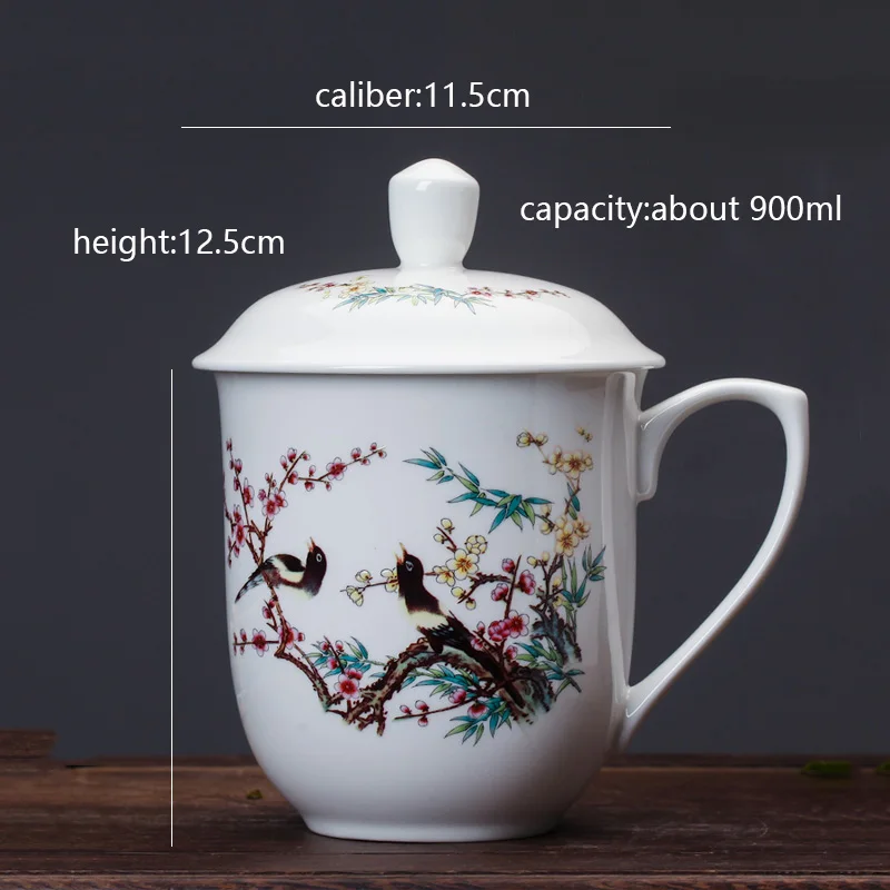 Jingdezhen Tee Kruus 900 ml Keraamiline kohvitass Suure Võimsusega Vee Tassi Teacups Drinkware Teaware Kung Fu Tee Määrata Konteineri Decor
