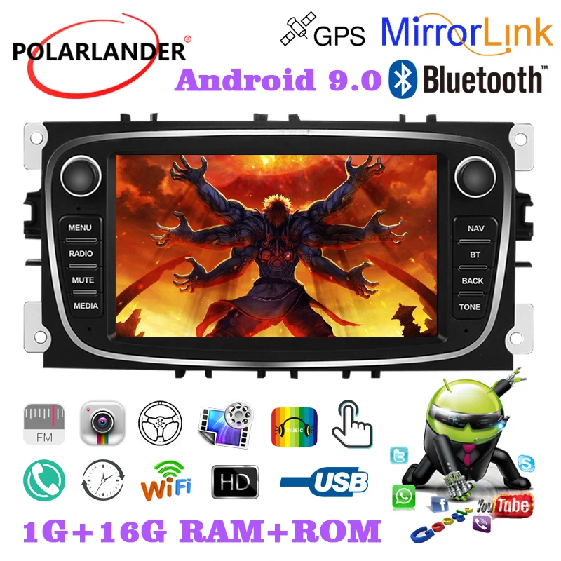 Auto Raadio 2 Din 7 Inch Dual-ingot Android Ford/Focus/S-Max/Mondeo 9/GalaxyC-Max 2 USB GPS F7800B Capacitive Touch Screen MP5